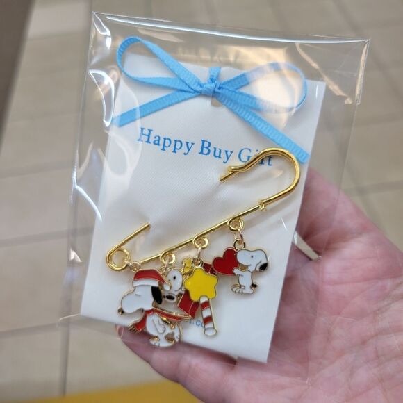 2/$20 Brand New Snoopy Gold Pin With Charms - Picture 3 of 4